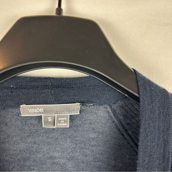 Vince Navy light knit open cardigan size S wool cashmere blend - Picture 2 of 5